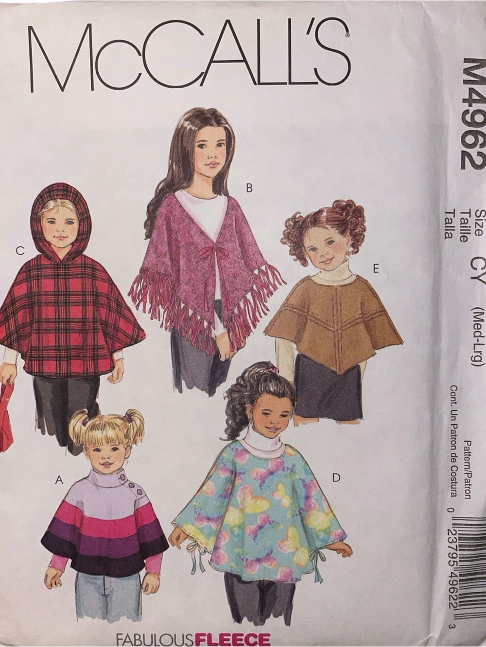 McCall’s 4962 Kids' Poncho Pattern